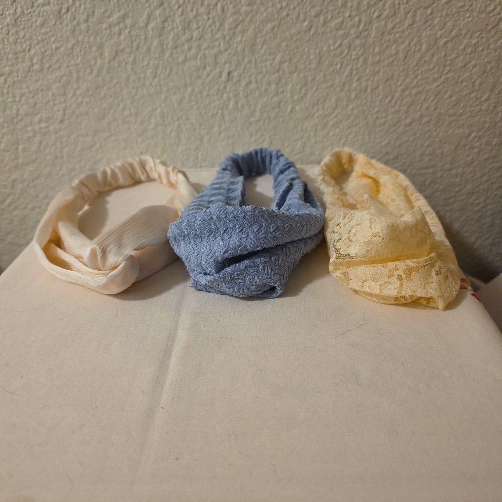 Chic Women's Headband Set - Ivory, Sky Blue, Mustard